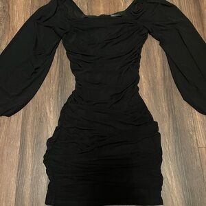 Black Ruched Dress